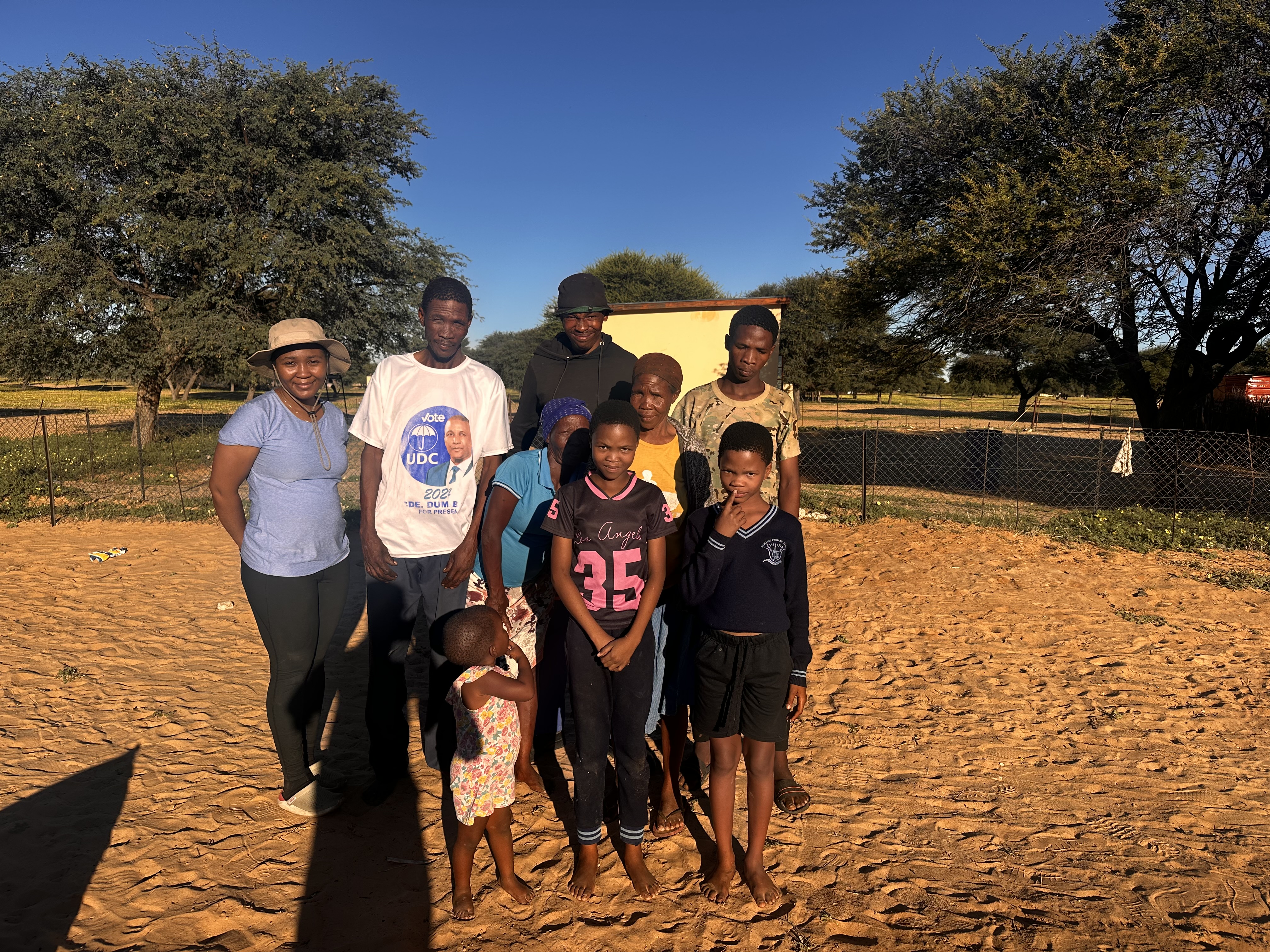 Conducting community field interviews in Ngwatle Village, Kgalagadi Botswana.