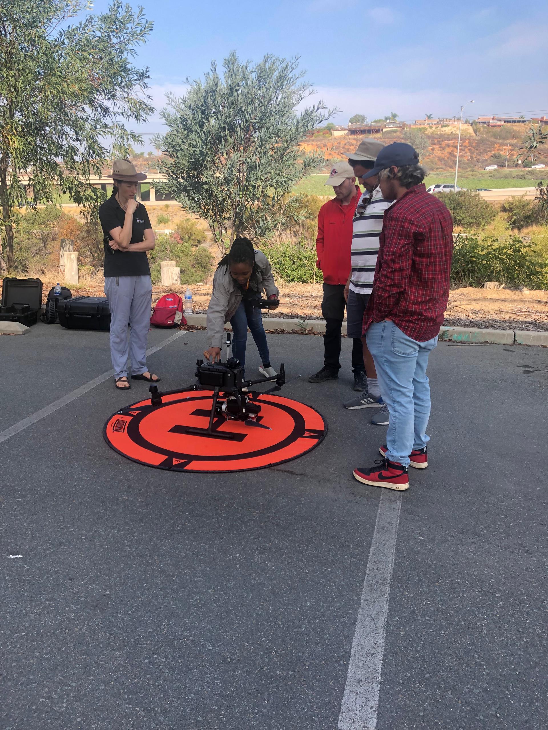 Pre-flight configuration of Unmanned Aerial Systems (UAS) for remote sensing missions at San Diego State University.